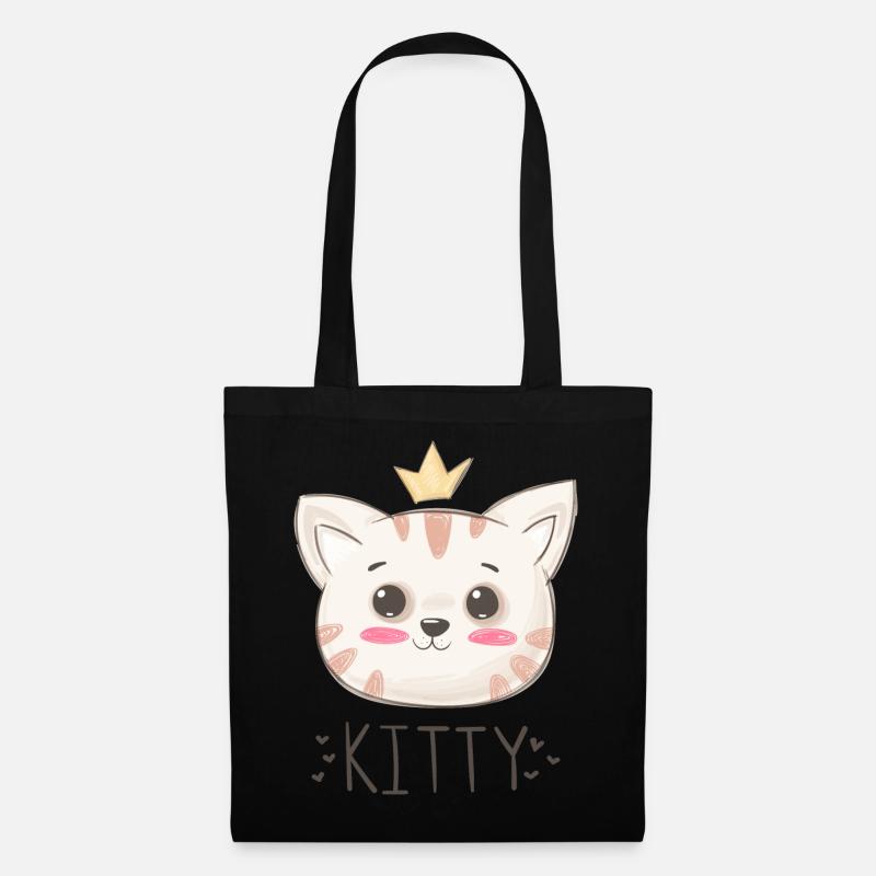 Katzen Kitty - Stoffbeutel - Schwarz