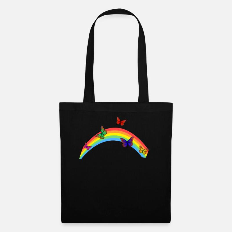 Schmetterling Regenbogen - Stoffbeutel - Schwarz