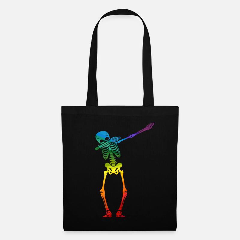 Dabbing Skelett Gay Pride - Stoffbeutel - Schwarz