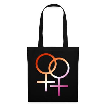 Bunter T-Shirt Entwurf des lgbt lesbischen Symbols - Stoffbeutel - Schwarz - Vorne