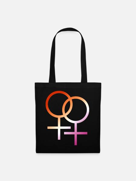 conception de t-shirt coloré symbole lesbienne lgbt - Sac en tissu - noir