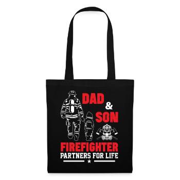 Fire department father and son - Tote Bag - black - Front