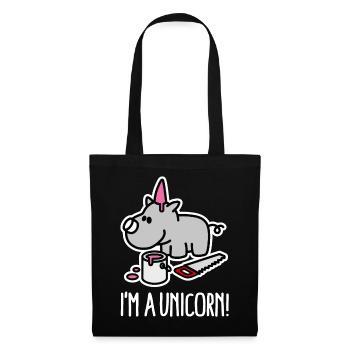 I'm a unicorn rhino funny chubby BBW Plus Size - Tote Bag - black - Front