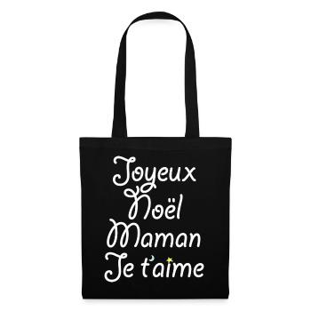 Joyeux Noël Maman Je t'aime - Sac en tissu - noir - Devant