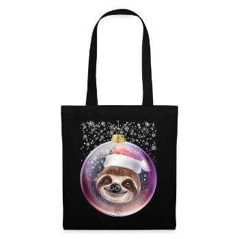 Chemise de Noël paresseuse Neige de Noël - Sac en tissu - noir - Devant