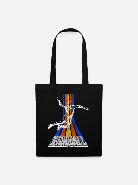 Handball Handballspieler Handballer Vintage Retro - Stoffbeutel - Schwarz