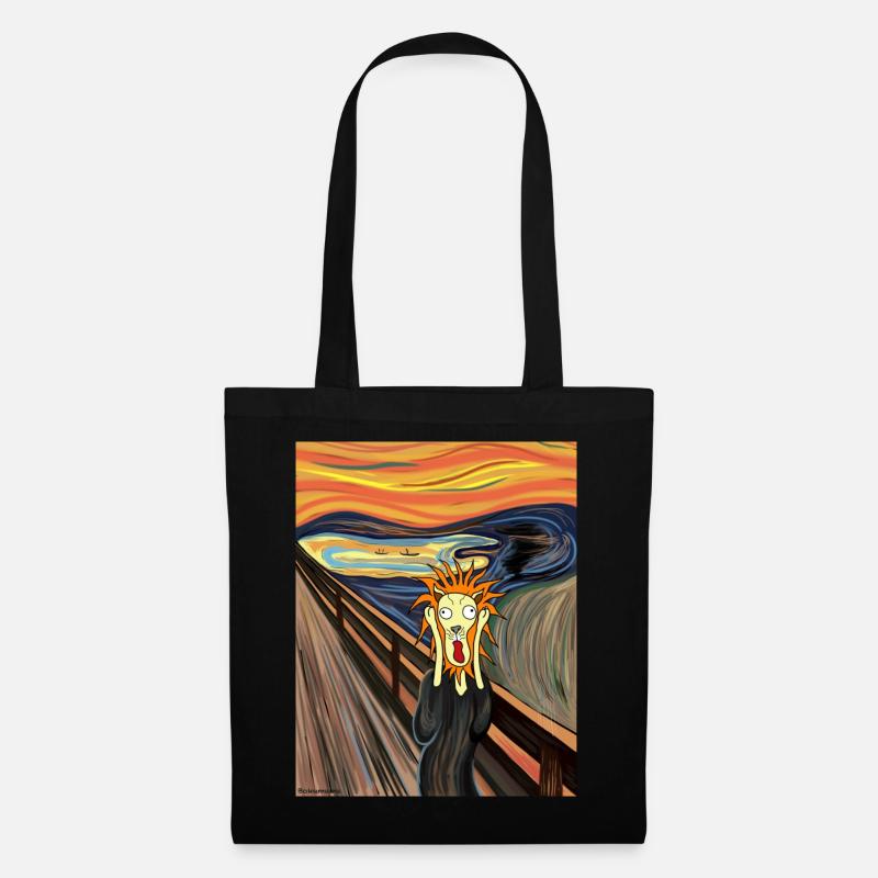 Scream! a funny lion - Tote Bag - black