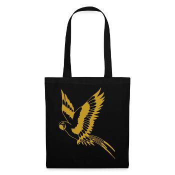 Perroquet volant en or - Sac en tissu - noir - Devant