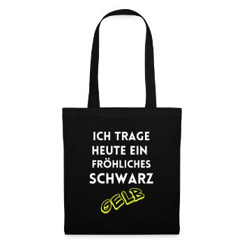 I'm wearing a cheerful black and yellow Dortmund - Tote Bag - black - Front