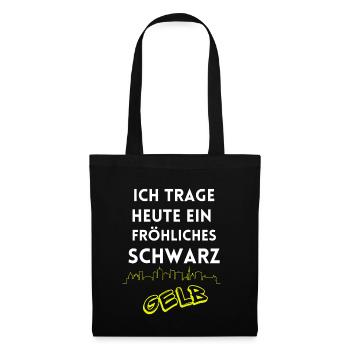 I'm wearing a cheerful black and yellow Dortmund - Tote Bag - black - Front