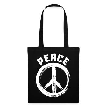 PEACE Frieden - Stoffbeutel - Schwarz - Vorne
