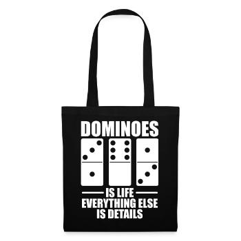 Domino Spiel Design - Stoffbeutel - Schwarz - Vorne