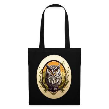 Hibou - Sac en tissu - noir - Devant
