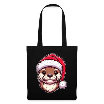 Christmas Otter Magic - Festive Design - Tote Bag - black - Front