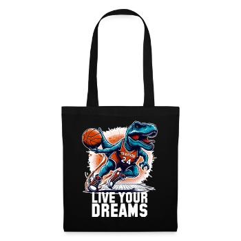 Cadeau de basket-ball T-Rex Dinosaur Dreams - Sac en tissu - noir - Devant