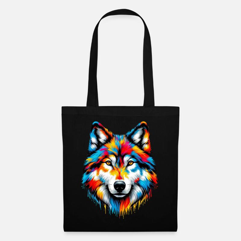 Wolf - Stoffbeutel - Schwarz
