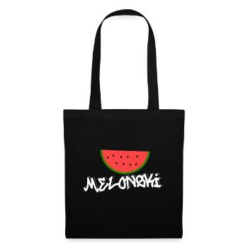 Melonski Melone - Stoffbeutel - Schwarz - Vorne