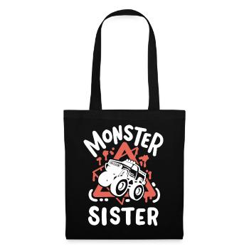Monstertruck-Schwester - Stoffbeutel - Schwarz - Vorne