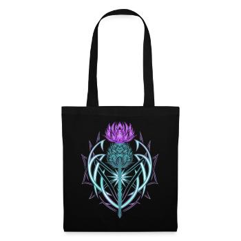 Distel Schild Celtic Knots Thistle Lover - Stoffbeutel - Schwarz - Vorne