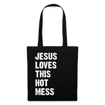 Jesus Loves This Hot Mess - Tote Bag - black - Front