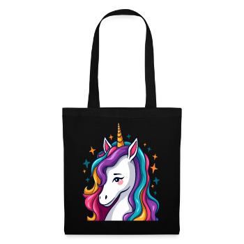 Sassy Unicorn with Rainbow Waves - Tote Bag - black - Front