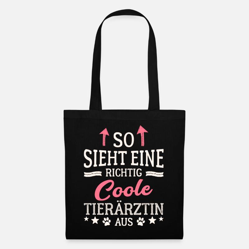 So sieht eine coole Tierärztin aus Veterinär - Stoffbeutel - Schwarz