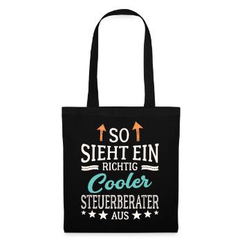 So sieht ein richtig cooler Steuerberater aus - Stoffbeutel - Schwarz - Vorne