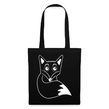 Süßer weißer Fuchs - Stoffbeutel - Schwarz - Vorne