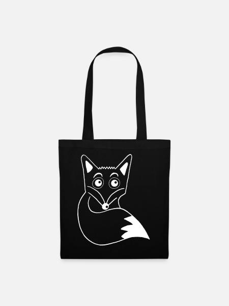 Cute White Fox - Tote Bag - black