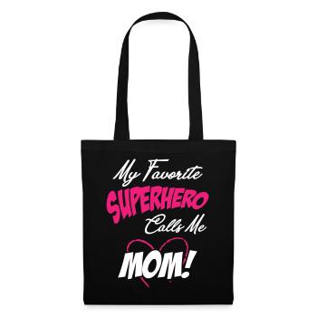 My Favorite Superhero Calls Me Mom - Stoffbeutel - Schwarz - Vorne