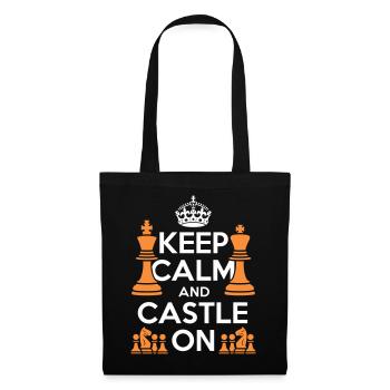 Restez calme et restez en château - Sac en tissu - noir - Devant