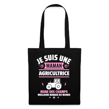 Je suis une maman agricultrice, fête des mères - Sac en tissu - noir - Devant