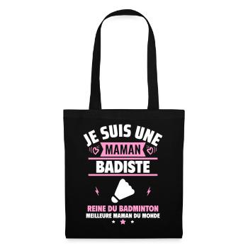 Je suis une maman badiste, cadeau fête des mères - Sac en tissu - noir - Devant