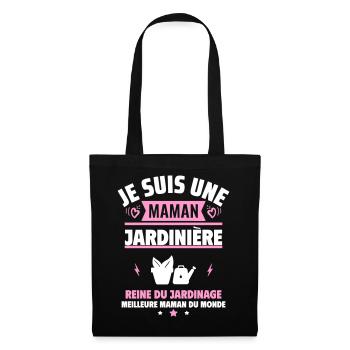 Je suis une maman jardinière,cadeau fête des mères - Sac en tissu - noir - Devant