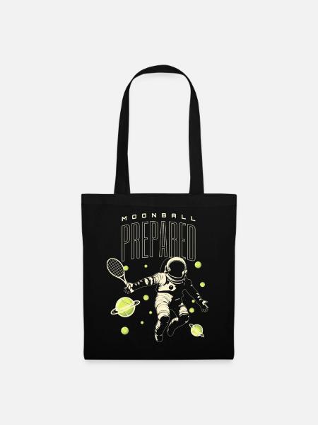 Tennis Moon Ball Player Shirt - Tote Bag - black