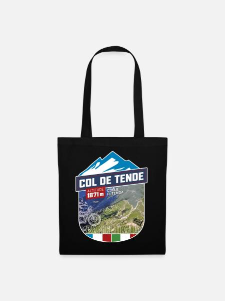 Col de Tende | Colle di Tenda | Sticker - Stoffbeutel - Schwarz