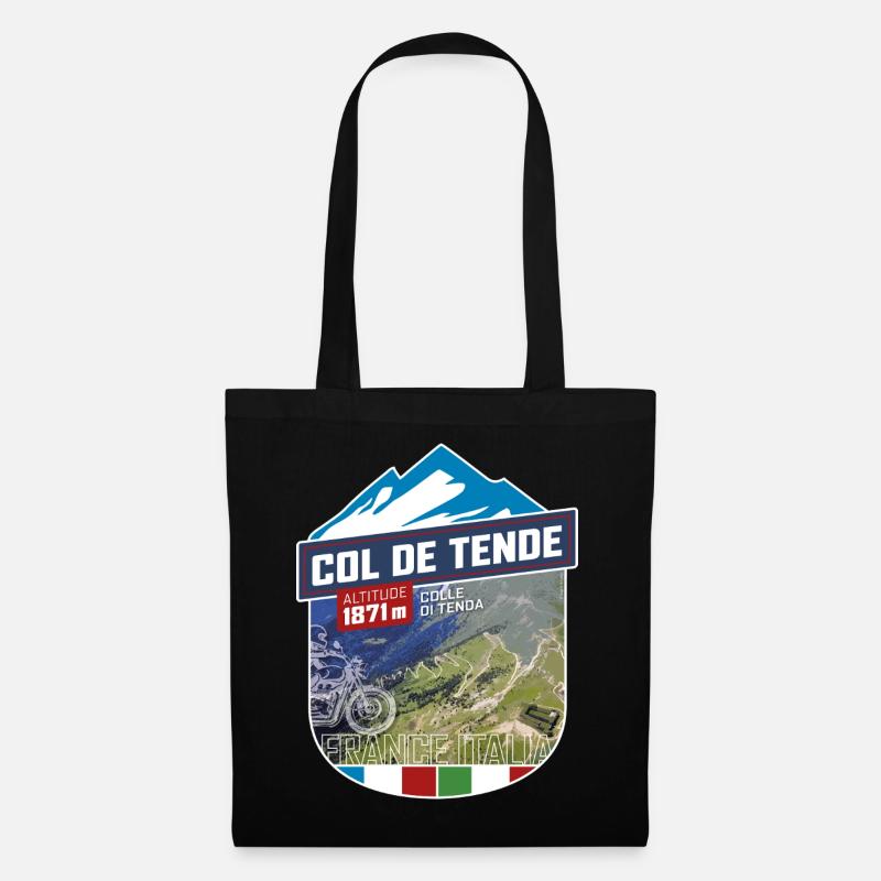 Col de Tende | Colle di Tenda | Sticker - Stoffbeutel - Schwarz