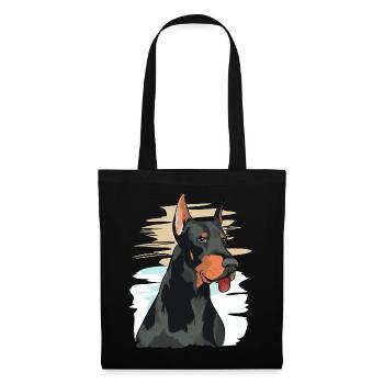 Playful Doberman Portrait Artwork - Tote Bag - black - Front