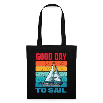 Good Day To Sail Distressed Retro Vintage Sailboat - Tote Bag - black - Front