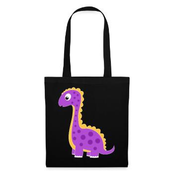 Playful dino with colorful dots - Tote Bag - black - Front