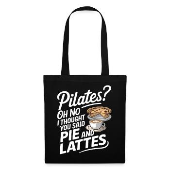 Kuchen und Latte Humor Design - Stoffbeutel - Schwarz - Vorne