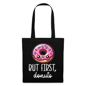 Donut Kawaii D'abord les Donuts - Sac en tissu - noir - Devant