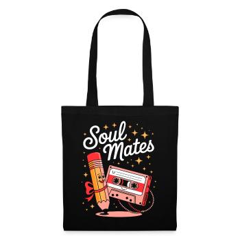 Soul Mates - Kassette Mixtape - Stoffbeutel - Schwarz - Vorne