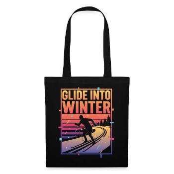 Langlauf Glide Into Winter Neon Retro - Stoffbeutel - Schwarz - Vorne