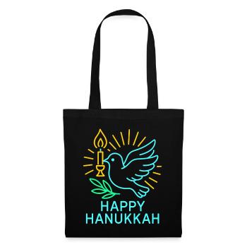 Happy Hanukkah Pigeon Dove of Peace Neon - Tote Bag - black - Front