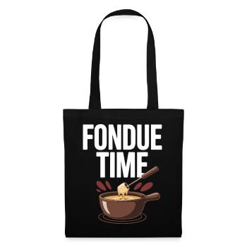 Fondue Time Cheese Fondue Lover Fun Design - Tote Bag - black - Front