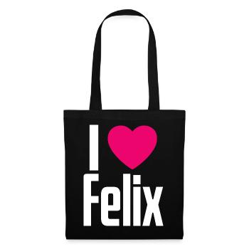 I Love Felix Pink Heart I Love Felix - Tote Bag - black - Front