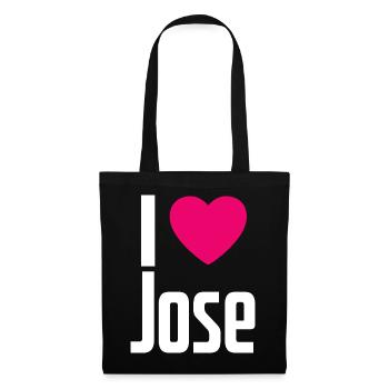 I Love Jose Pinkes Herz Ich liebe Jose - Stoffbeutel - Schwarz - Vorne