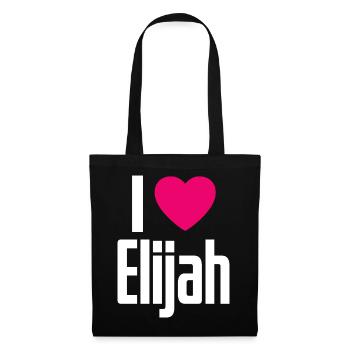 I Love Elijah Pink Heart I Love Elijah - Tote Bag - black - Front