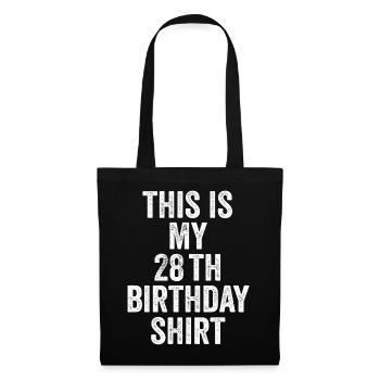 Cadeau 28e Anniversaire 28 ans - cadeau 28 ans - Sac en tissu - noir - Devant